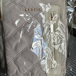 Quilted Crossbody Bag in Gray and we three ways soft quilted small brand new